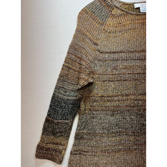 Cj Banks Womens Pullover Sweater Knit Long Sleeve Size 1X Brown Stripe Oversized - Picture 7 of 12